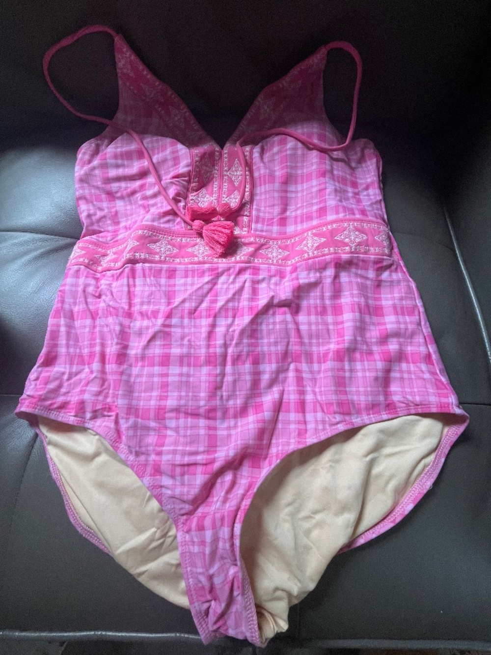 Talbots XL wireless halter one piece swimsuit